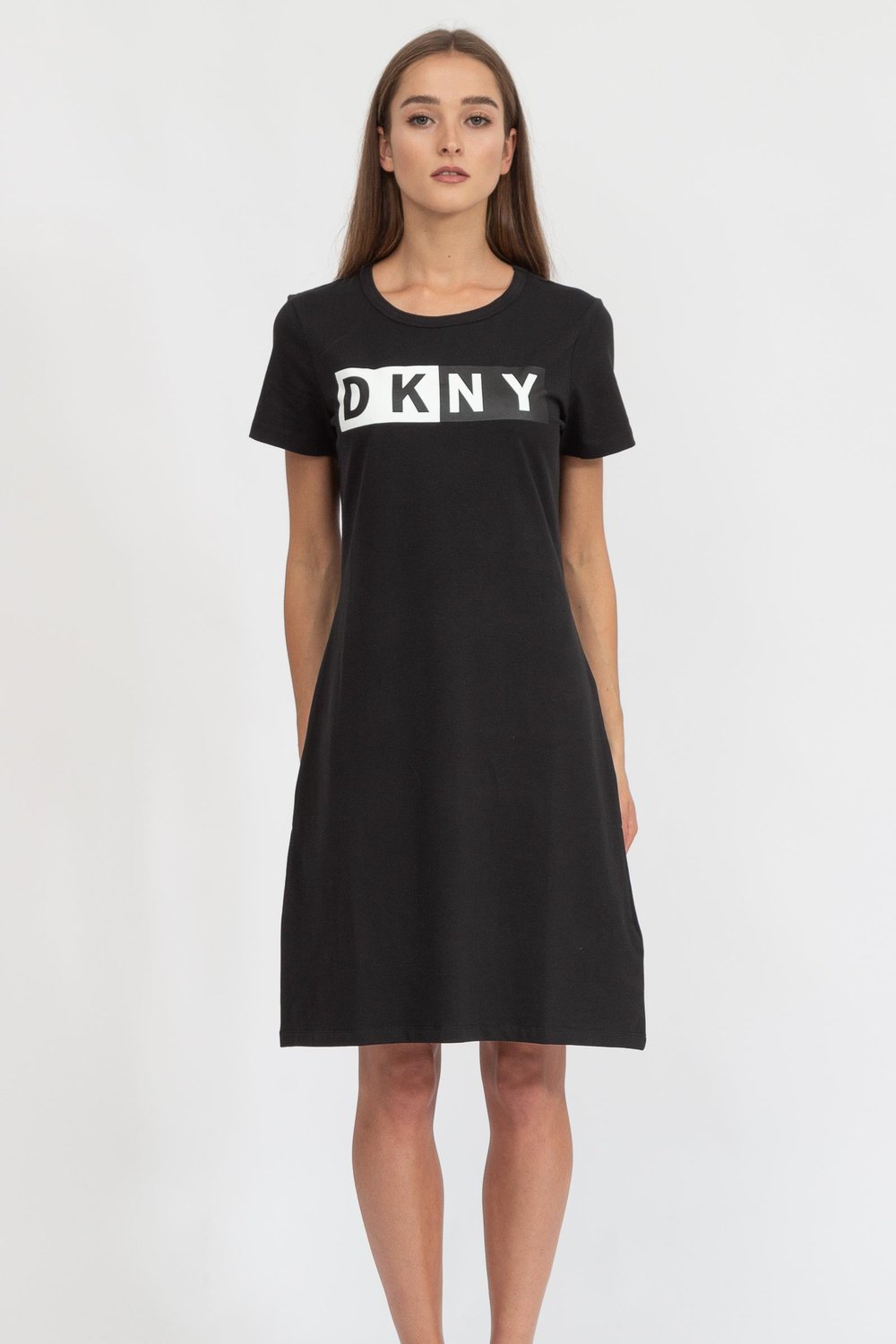 DKNY Two Tone Logo Kadın Elbise Siyah