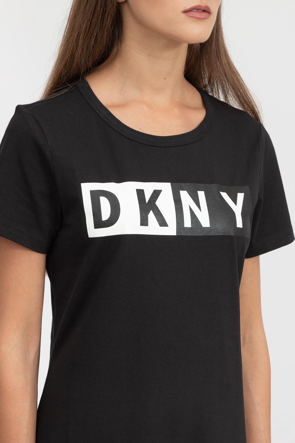 DKNY Two Tone Logo Kadın Elbise Siyah