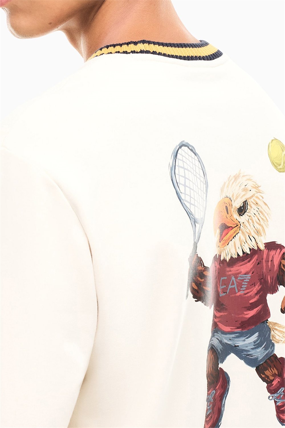 EA7 Erkek Bisiklet Yaka Sweatshirt Bej