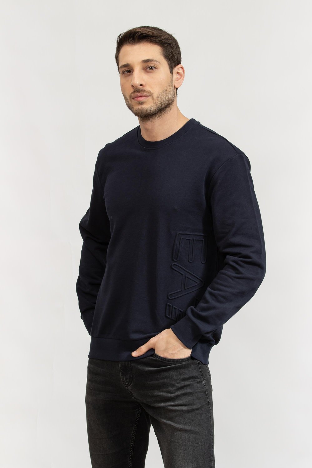 EA7 Erkek Bisiklet Yaka Sweatshirt