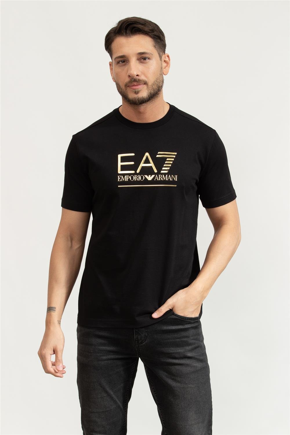 EA7 Erkek Bisiklet Yaka T-Shirt
