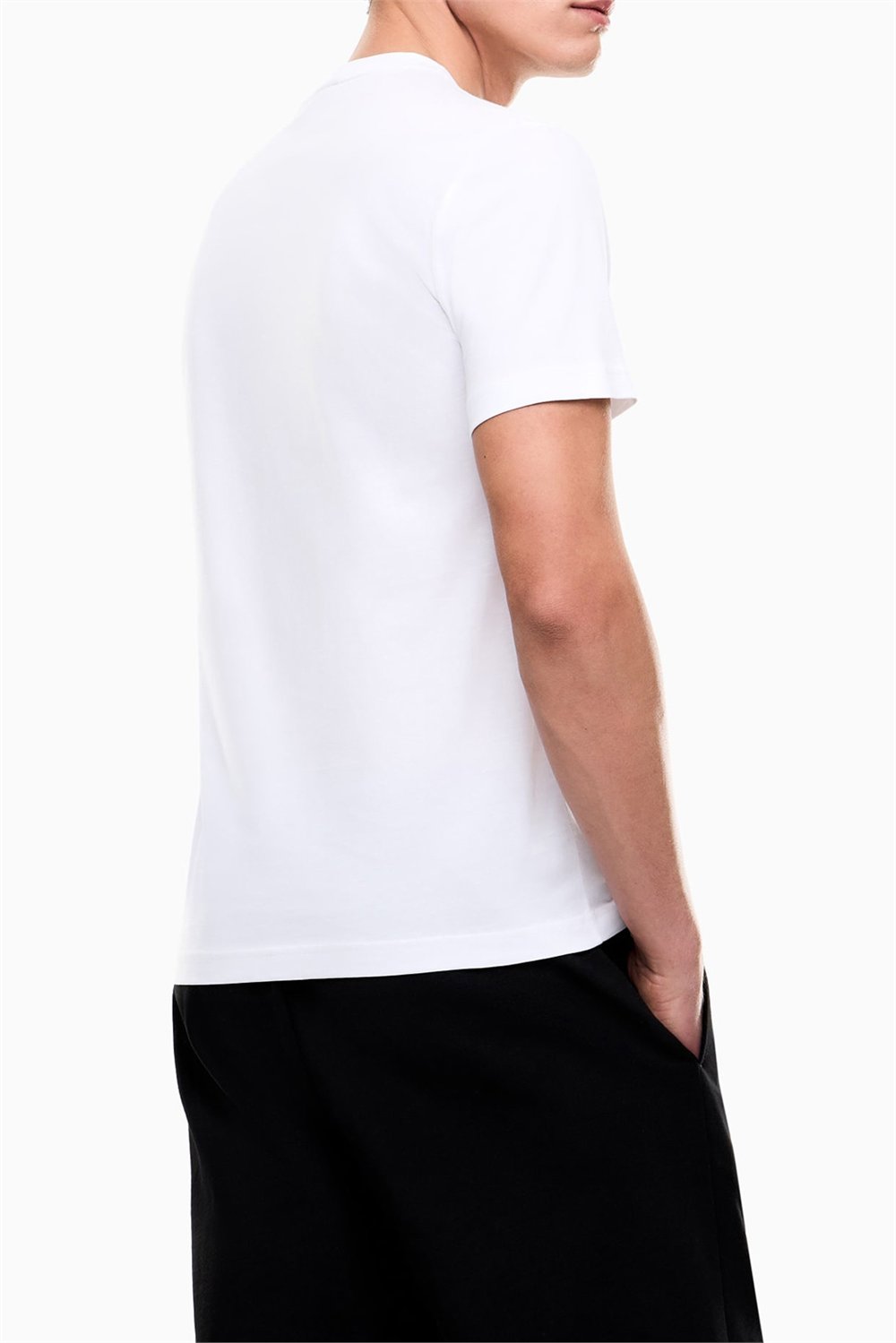 EA7 Erkek Bisiklet Yaka T-Shirt Beyaz