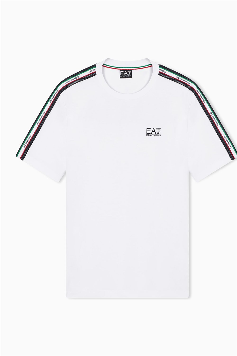 EA7 Erkek Bisiklet Yaka T-Shirt Beyaz