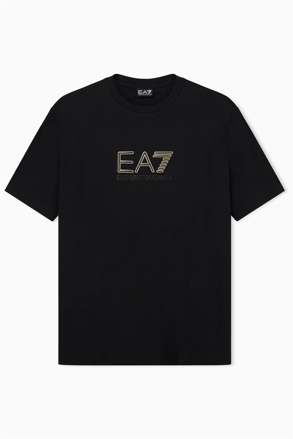 EA7 Erkek Bisiklet Yaka T-Shirt Siyah