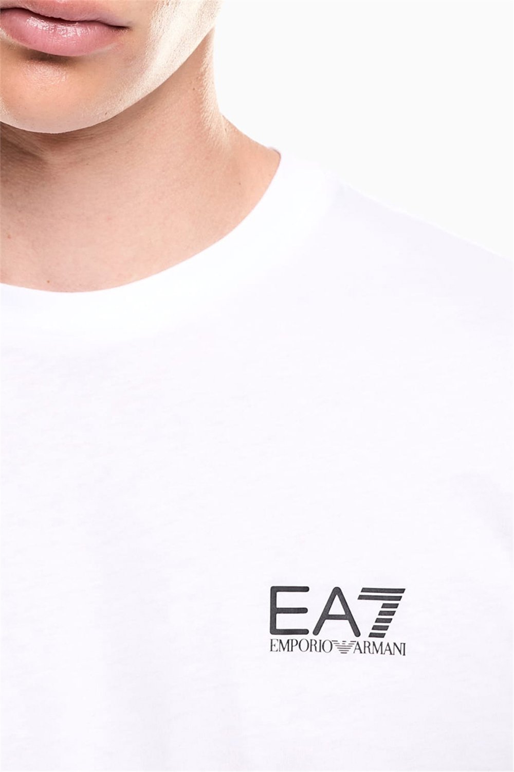 EA7 Erkek Bisiklet Yaka T-Shirt Siyah