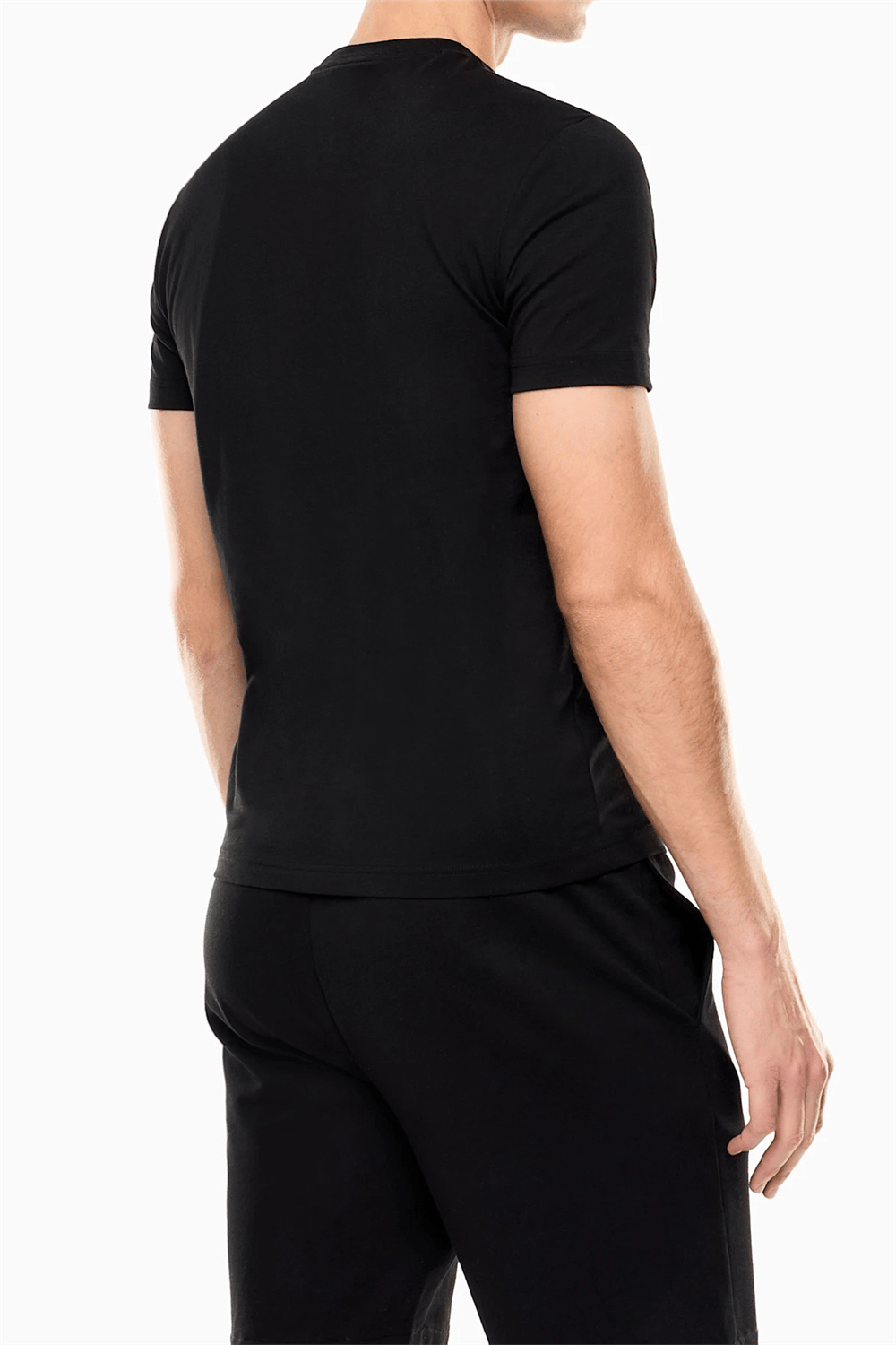 EA7 Erkek Bisiklet Yaka T-Shirt Siyah