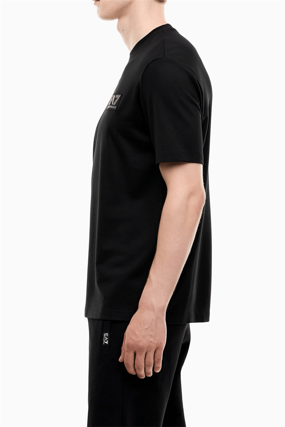 EA7 Erkek Bisiklet Yaka T-Shirt Siyah
