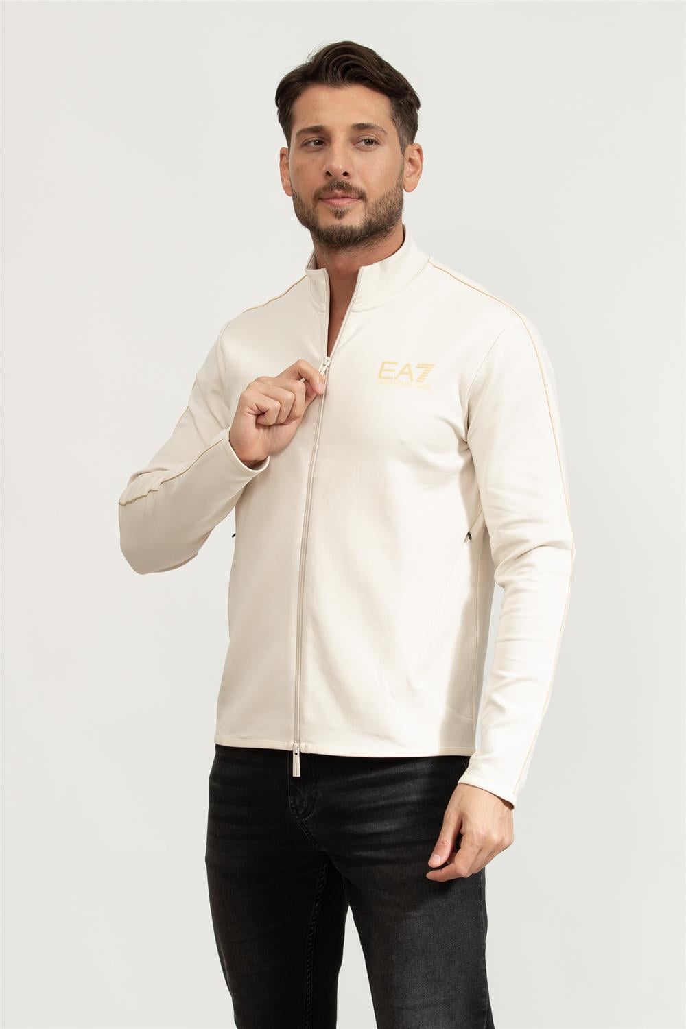 EA7 Erkek Fermuarlı Sweatshirt Çok Renkli