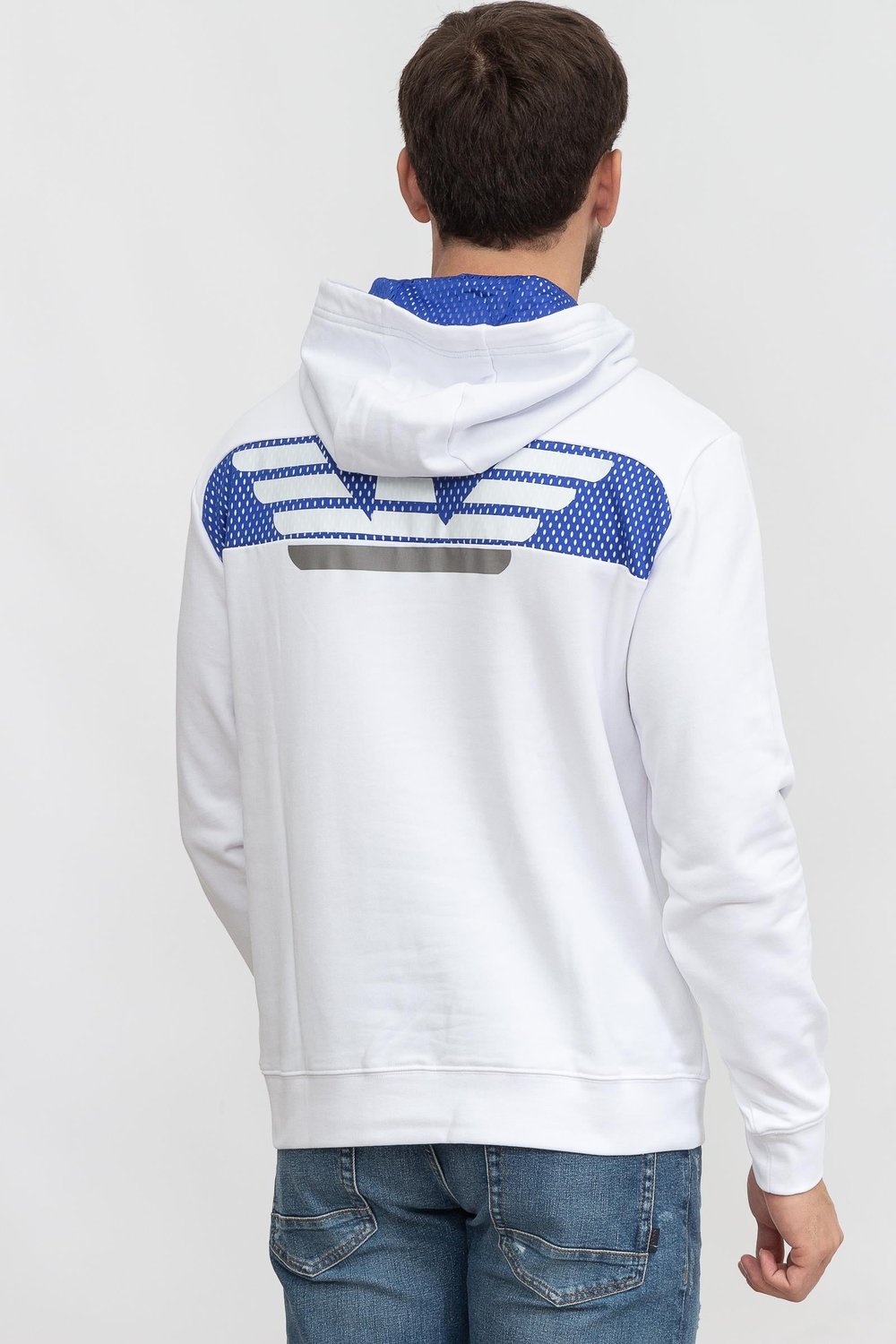 EA7 Erkek Kapüşonlu Sweatshirt Beyaz