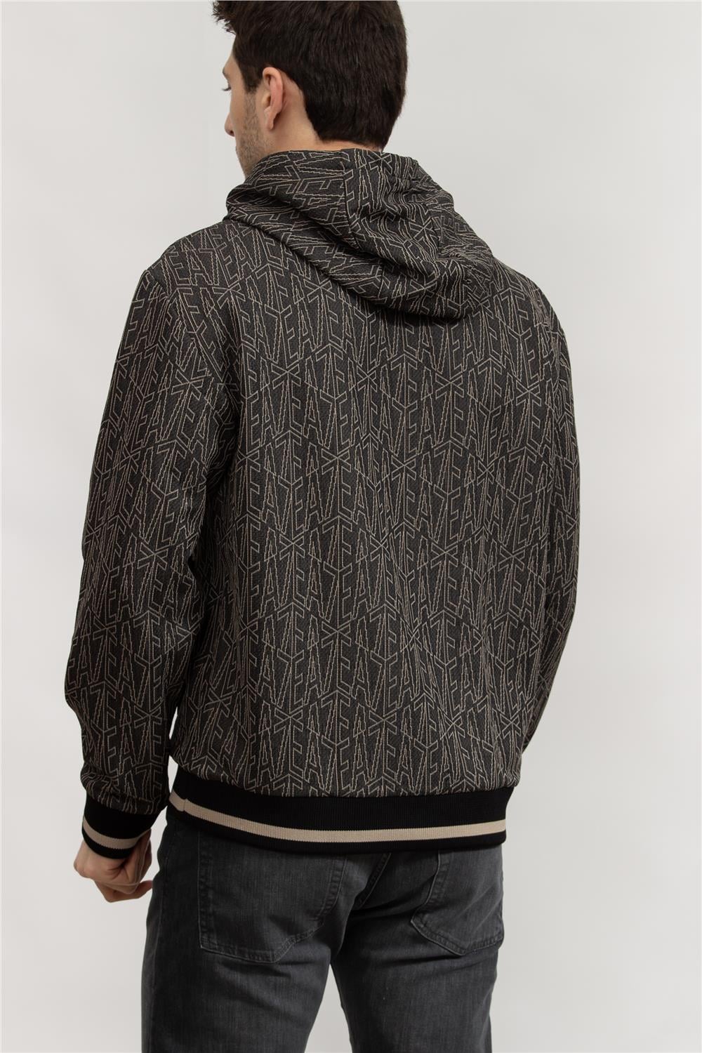 EA7 Erkek Kapüşonlu Sweatshirt Siyah