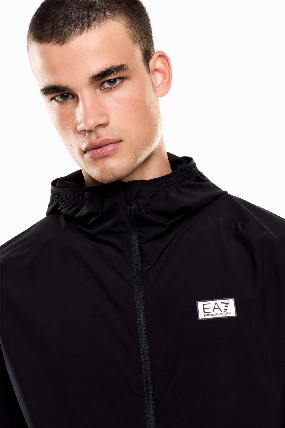 EA7 Erkek Fermuarlı Sweatshirt Siyah