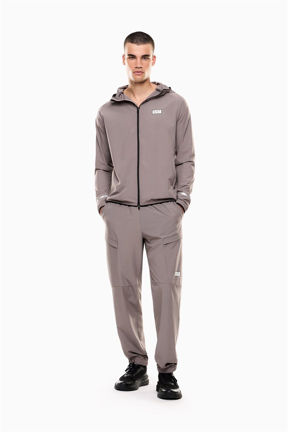 EA7 Erkek Fermuarlı Sweatshirt Füme