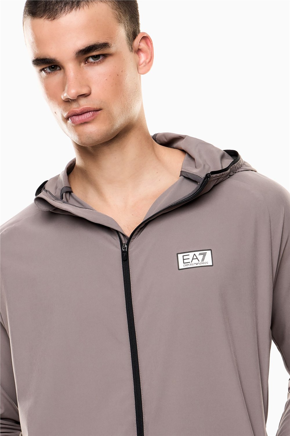 EA7 Erkek Fermuarlı Sweatshirt Füme