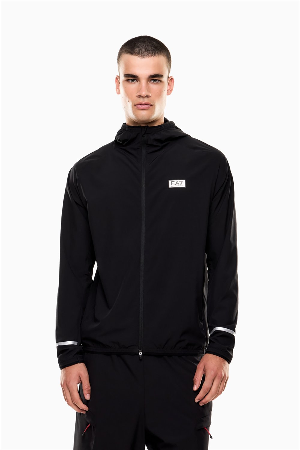 EA7 Erkek Fermuarlı Sweatshirt Siyah