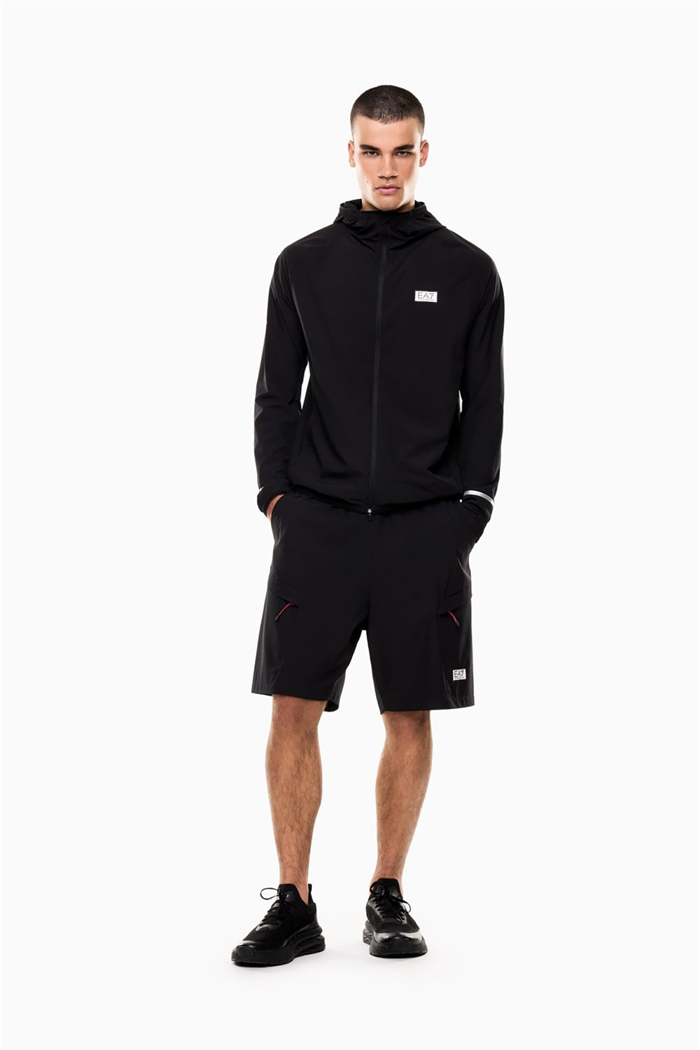 EA7 Erkek Fermuarlı Sweatshirt Siyah