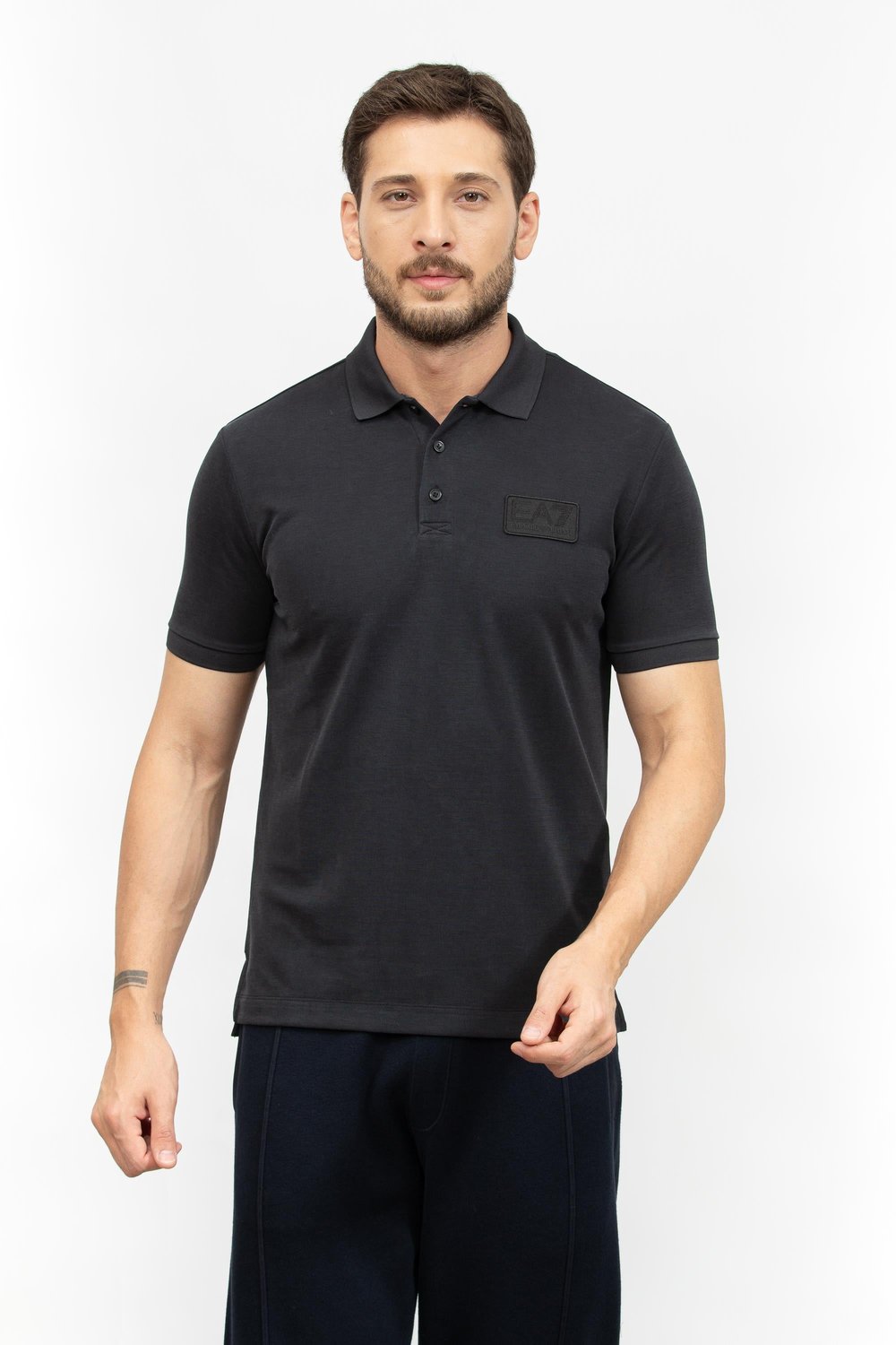 EA7 Erkek Polo Yaka T-Shirt Siyah