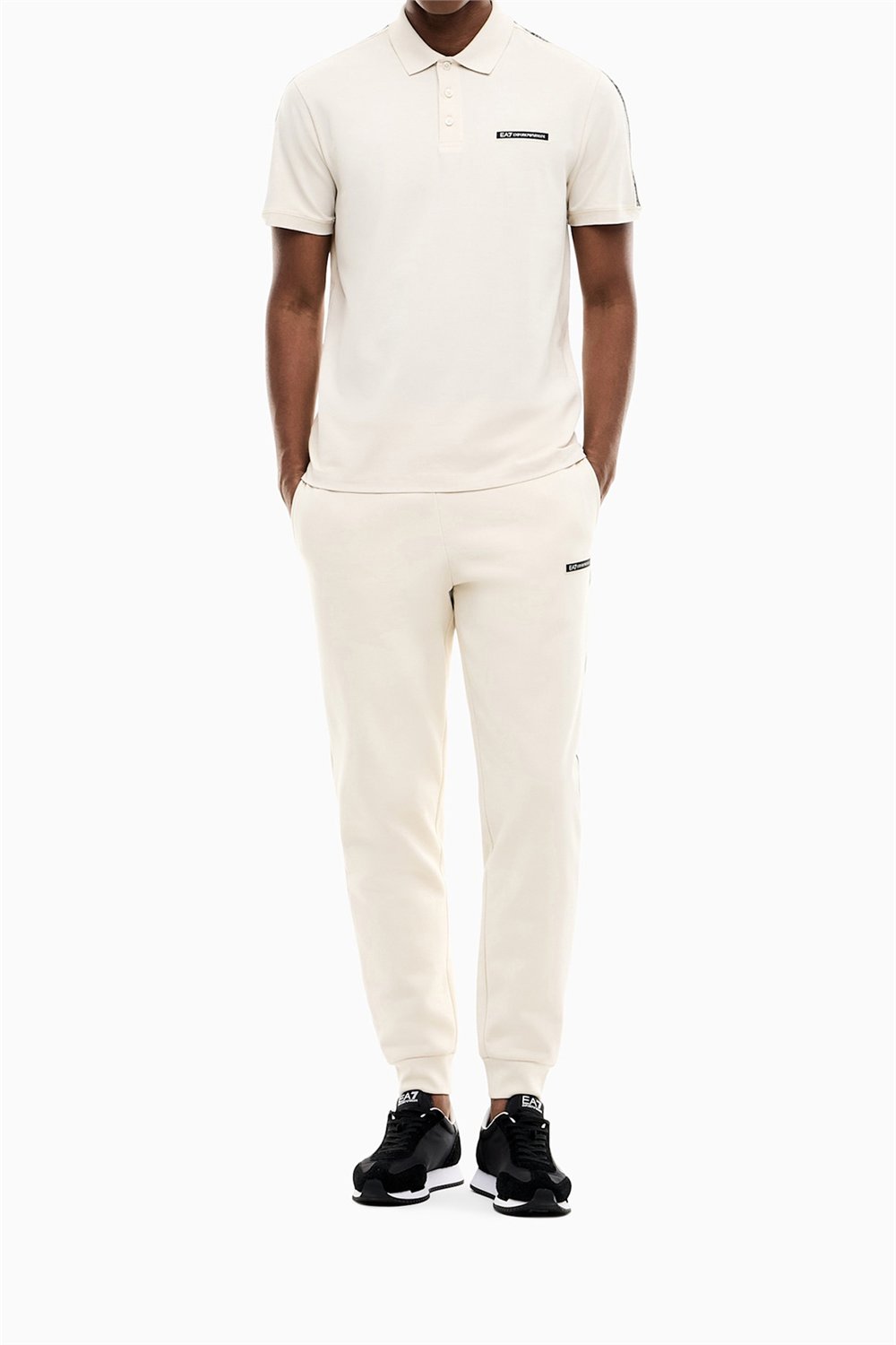 EA7 Erkek Polo Yaka T-Shirt Bej