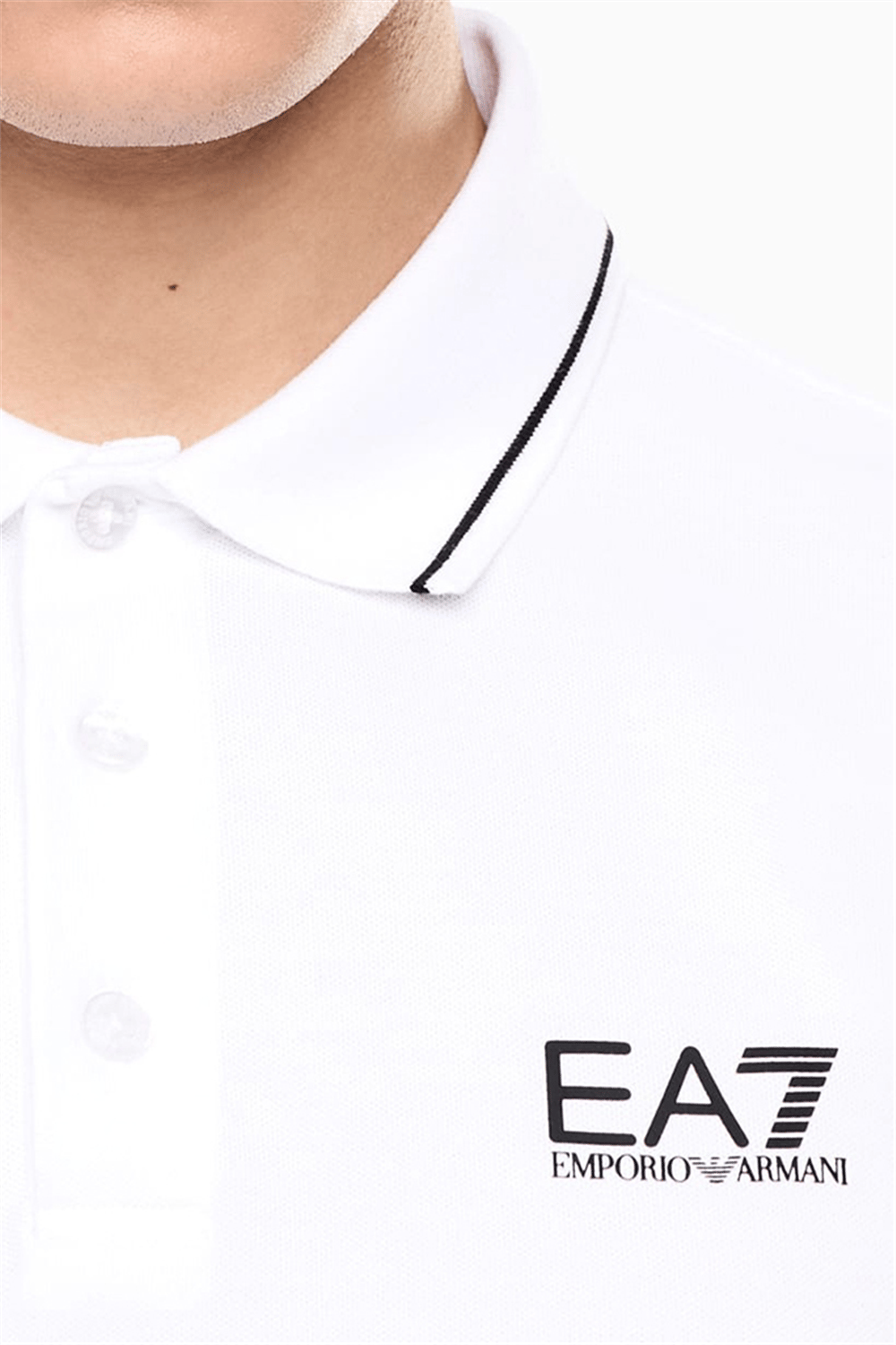 EA7 Erkek Polo Yaka T-Shirt Beyaz