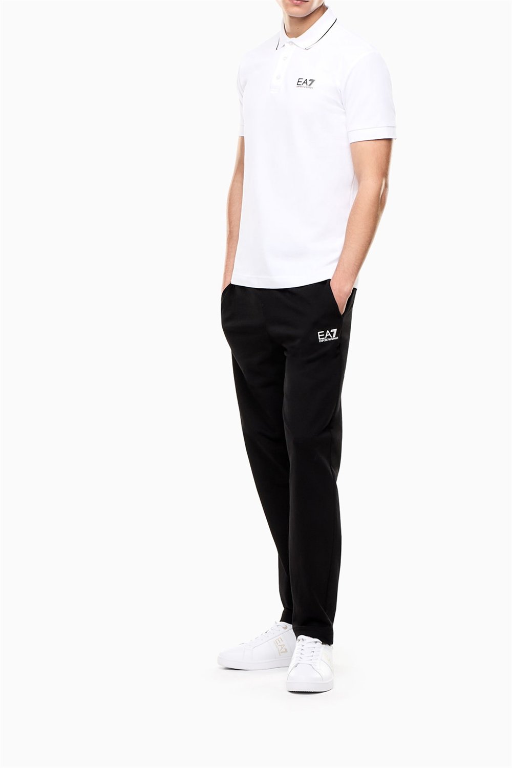 EA7 Erkek Polo Yaka T-Shirt Beyaz