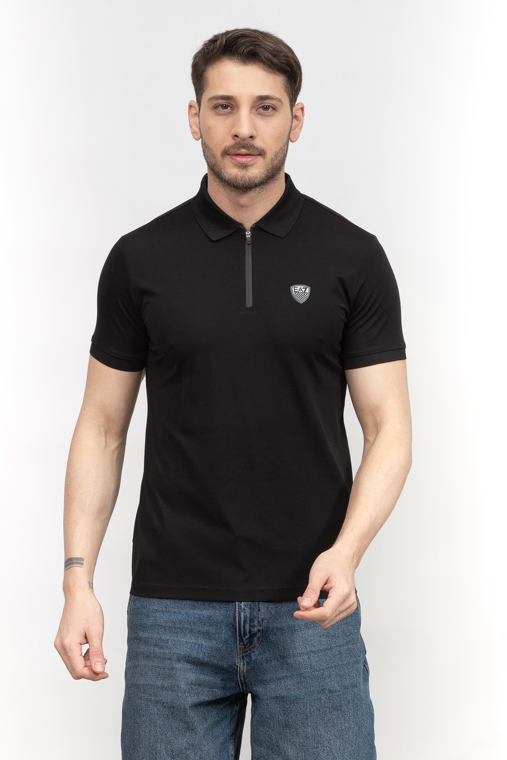 EA7 Erkek Polo Yaka T-Shirt Siyah