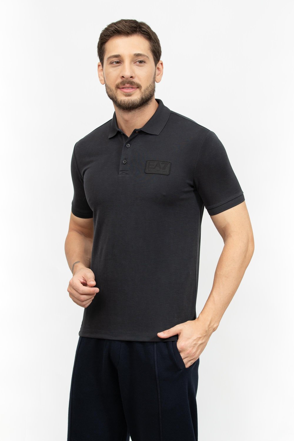 EA7 Erkek Polo Yaka T-Shirt Siyah