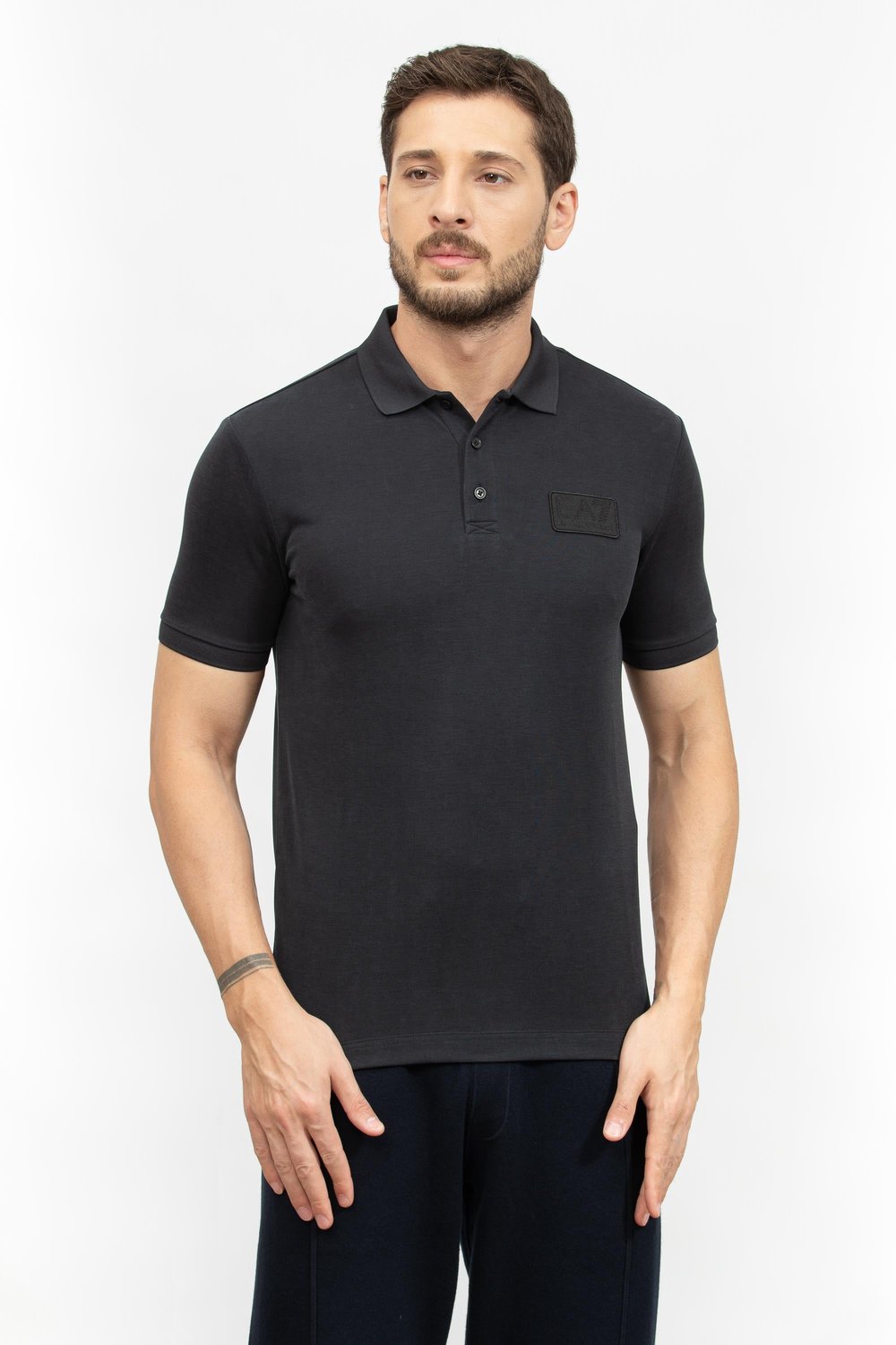 EA7 Erkek Polo Yaka T-Shirt Siyah