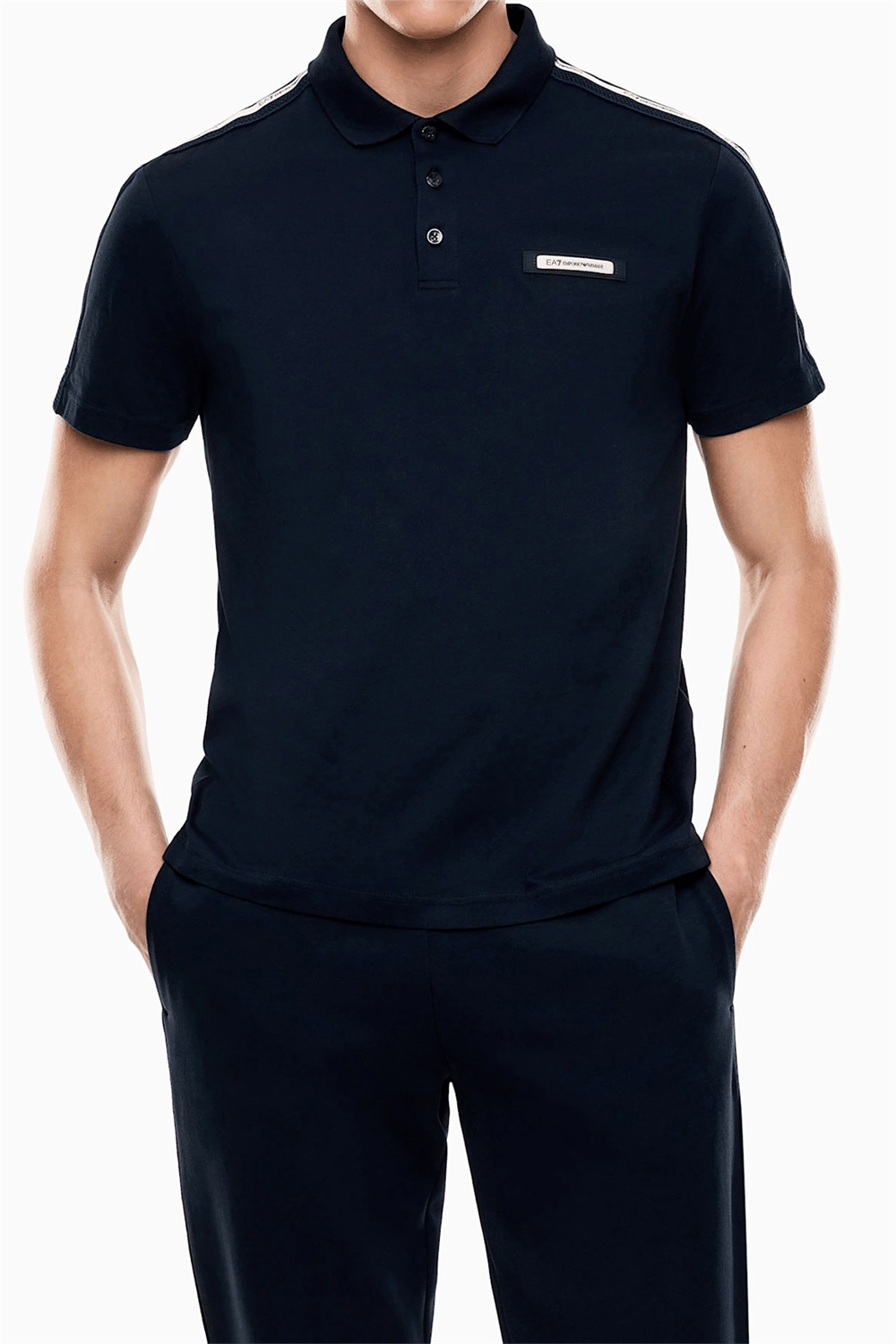 EA7 Erkek Polo Yaka T-Shirt Mavi
