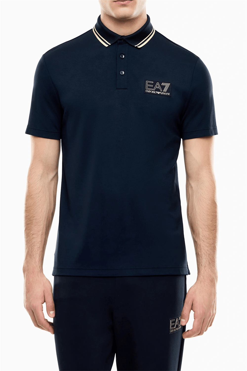 EA7 Erkek Polo Yaka T-Shirt Mavi