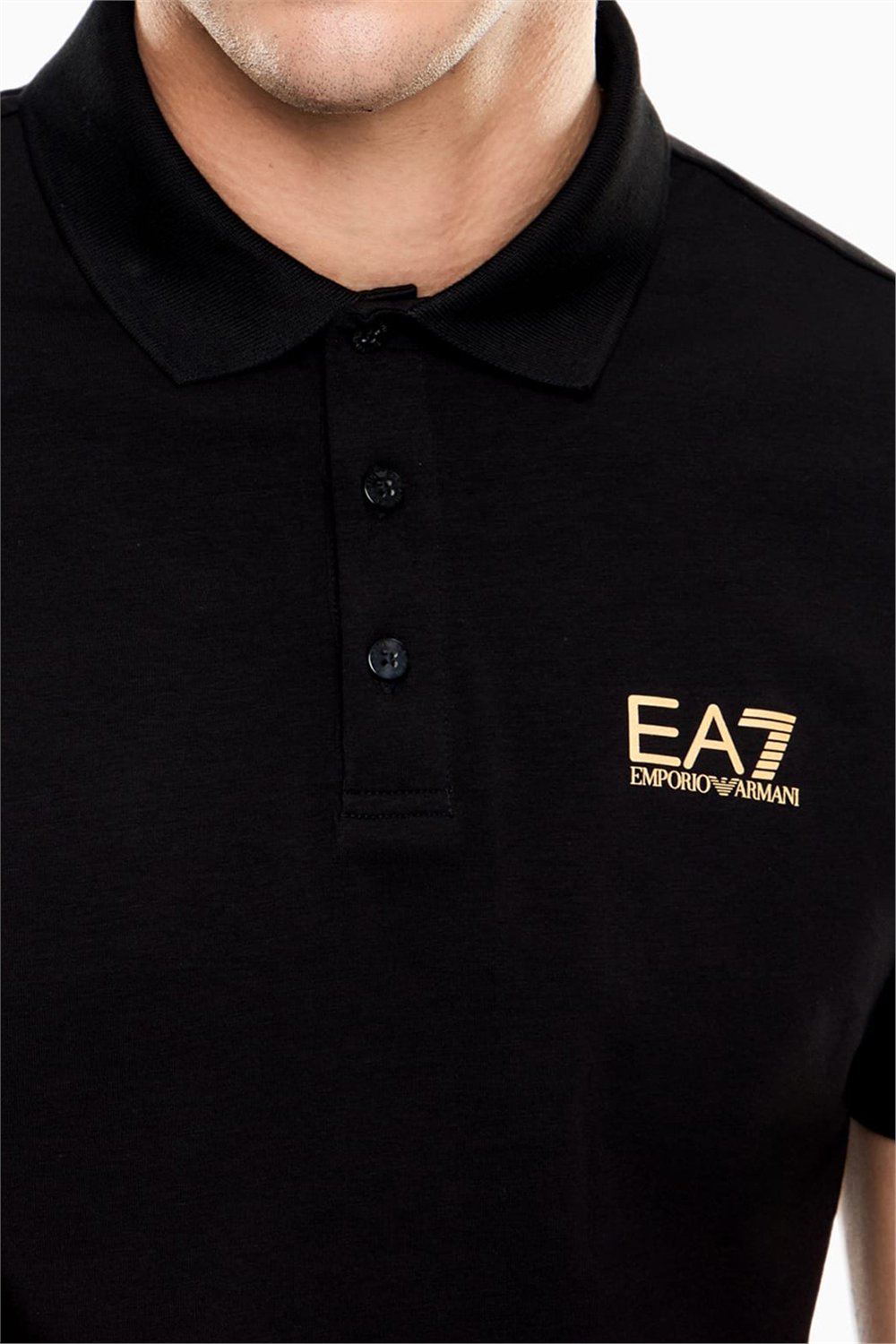 EA7 Erkek Polo Yaka T-Shirt Siyah