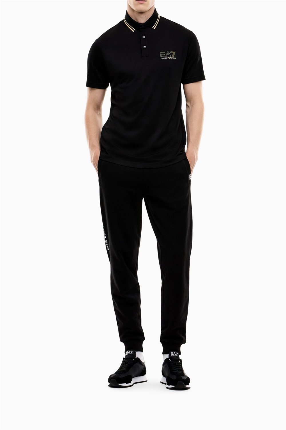 EA7 Erkek Polo Yaka T-Shirt Siyah