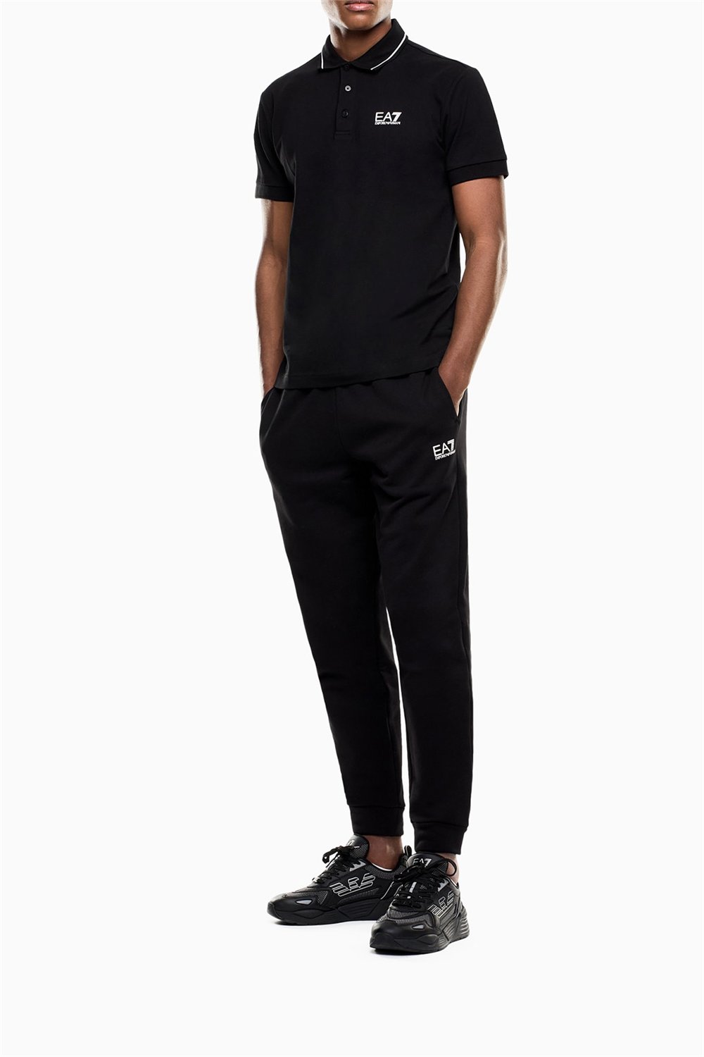 EA7 Erkek Polo Yaka T-Shirt Siyah