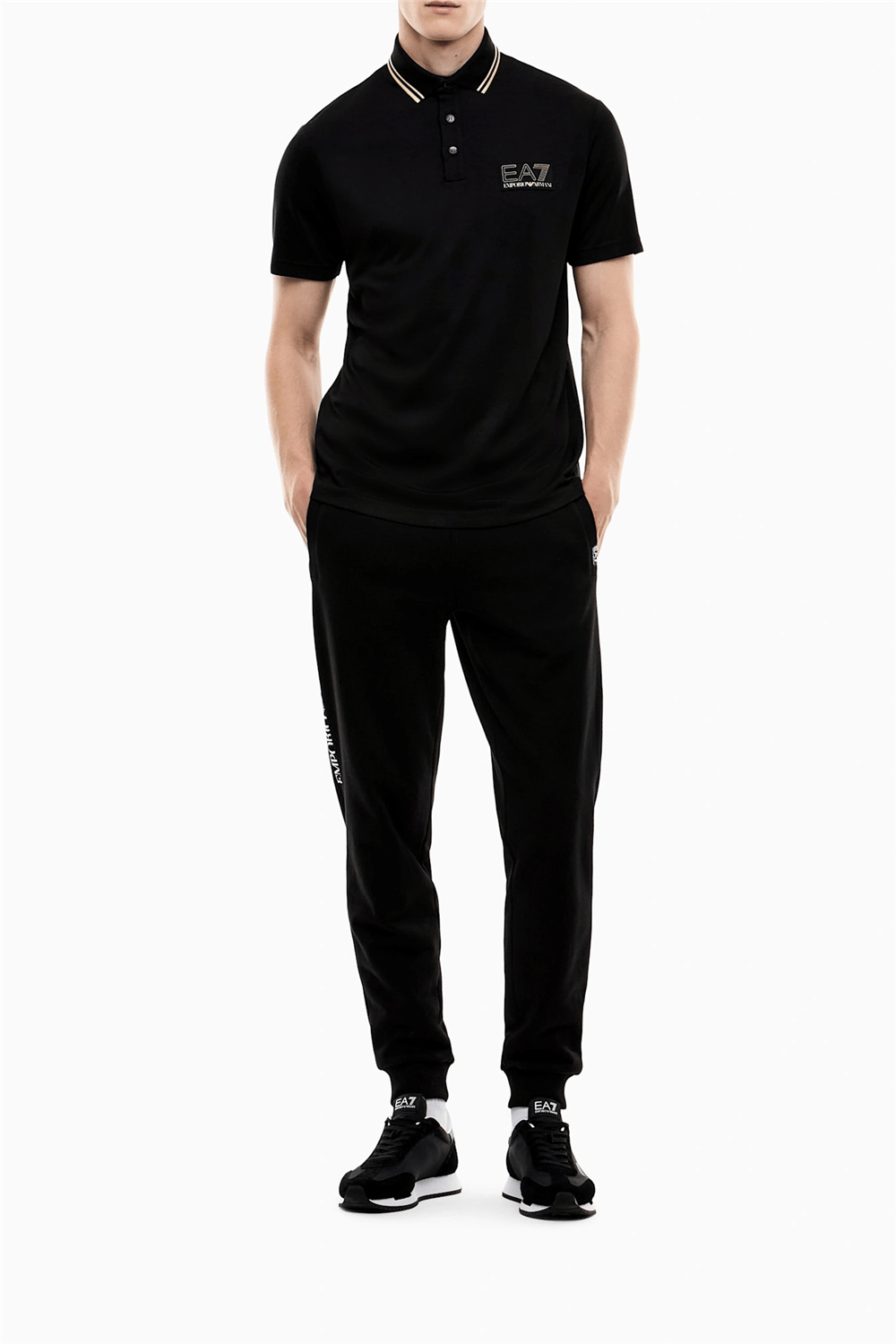 EA7 Erkek Polo Yaka T-Shirt Siyah