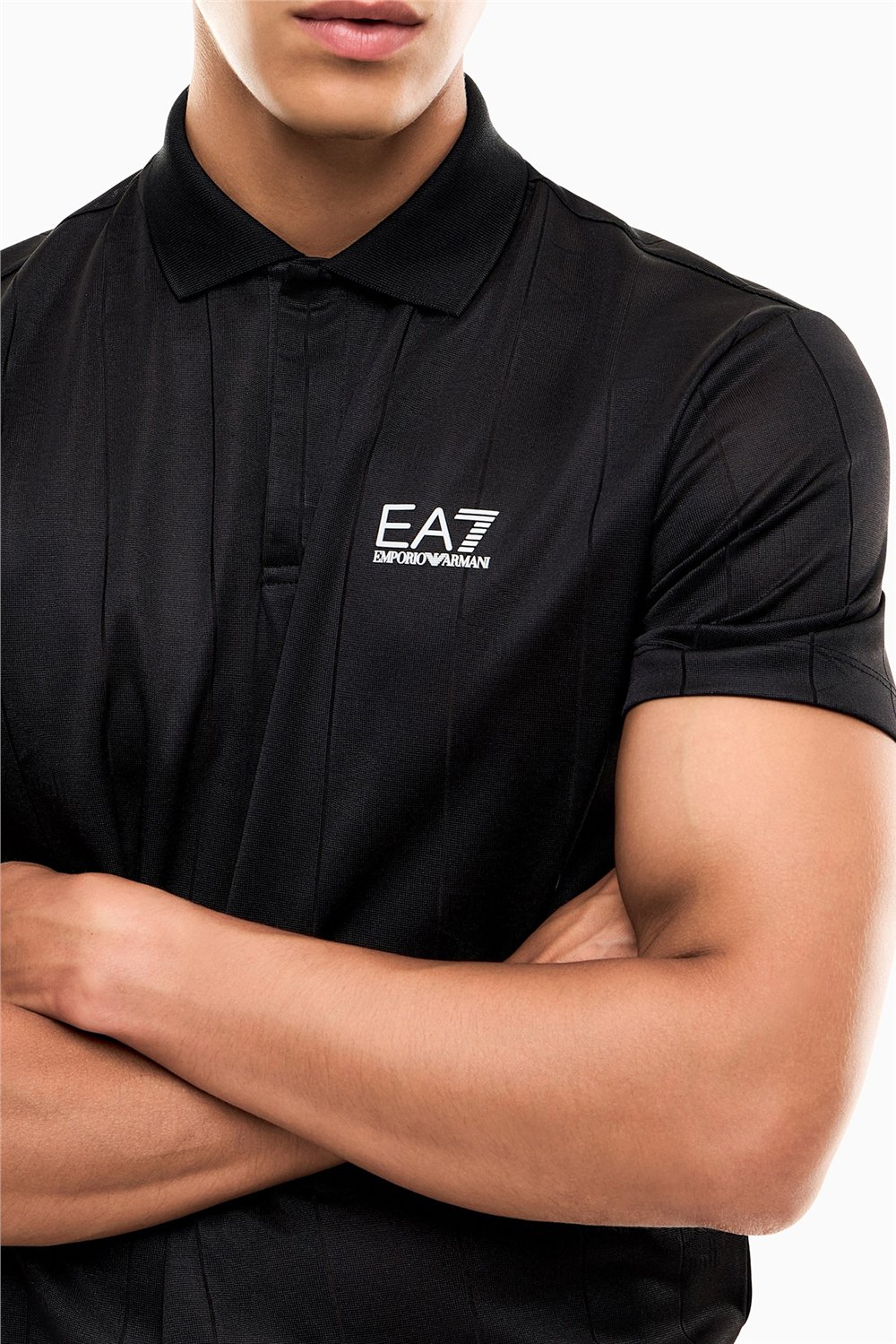 EA7 Erkek Polo Yaka T-Shirt Siyah