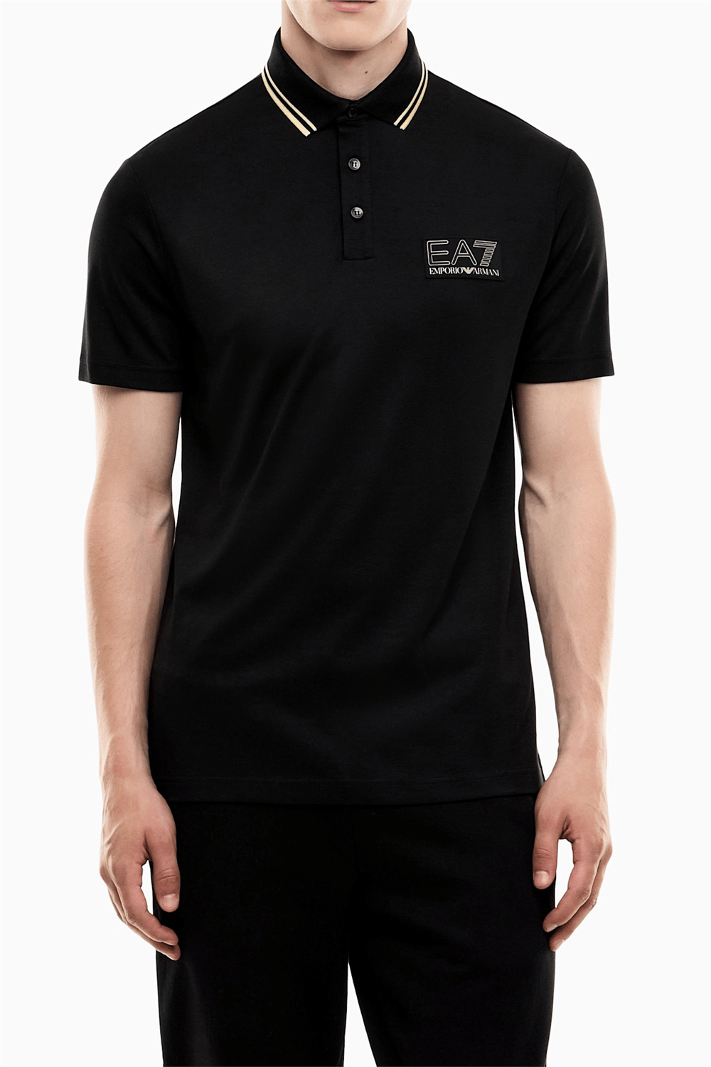 EA7 Erkek Polo Yaka T-Shirt Siyah