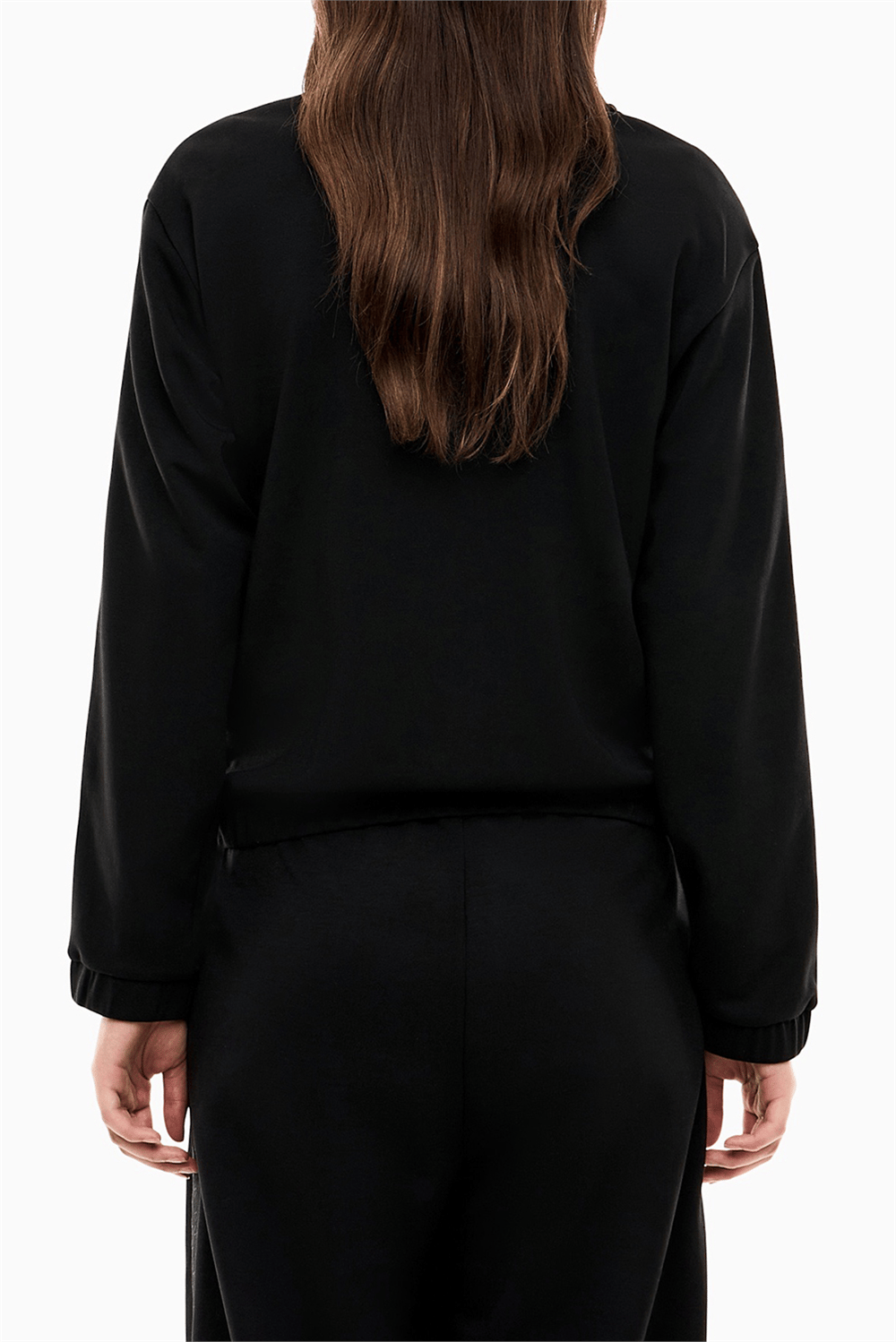 EA7 Kadın Bisiklet Yaka Sweatshirt Siyah