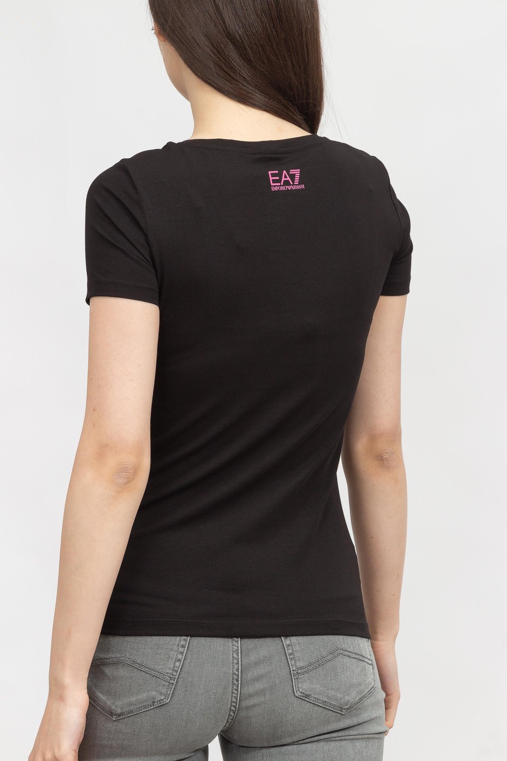 EA7 Kadın Bisiklet Yaka T-Shirt Siyah