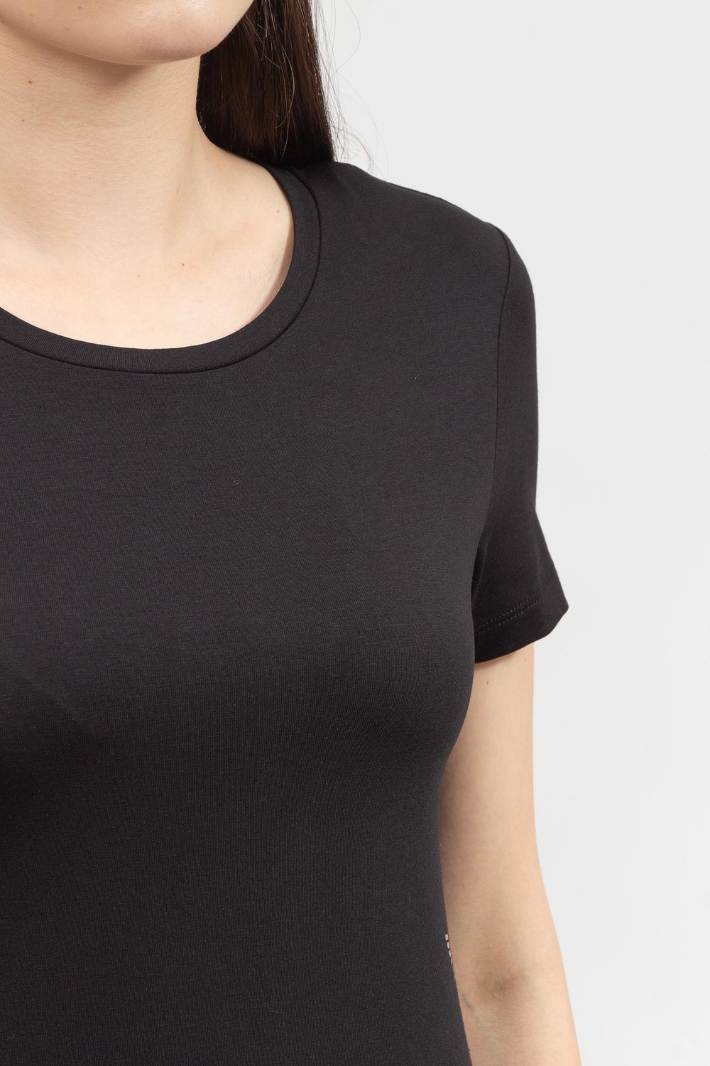 EA7 Kadın Bisiklet Yaka T-Shirt Siyah
