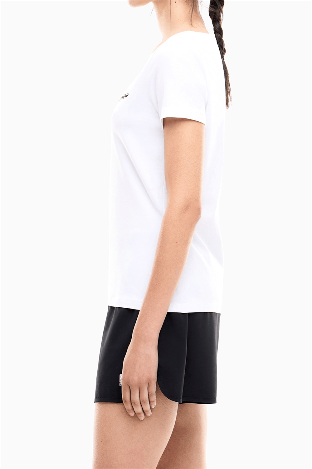 EA7 Kadın Bisiklet Yaka T-Shirt Beyaz