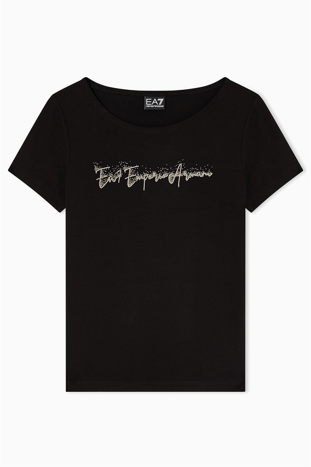EA7 Kadın Bisiklet Yaka T-Shirt Siyah