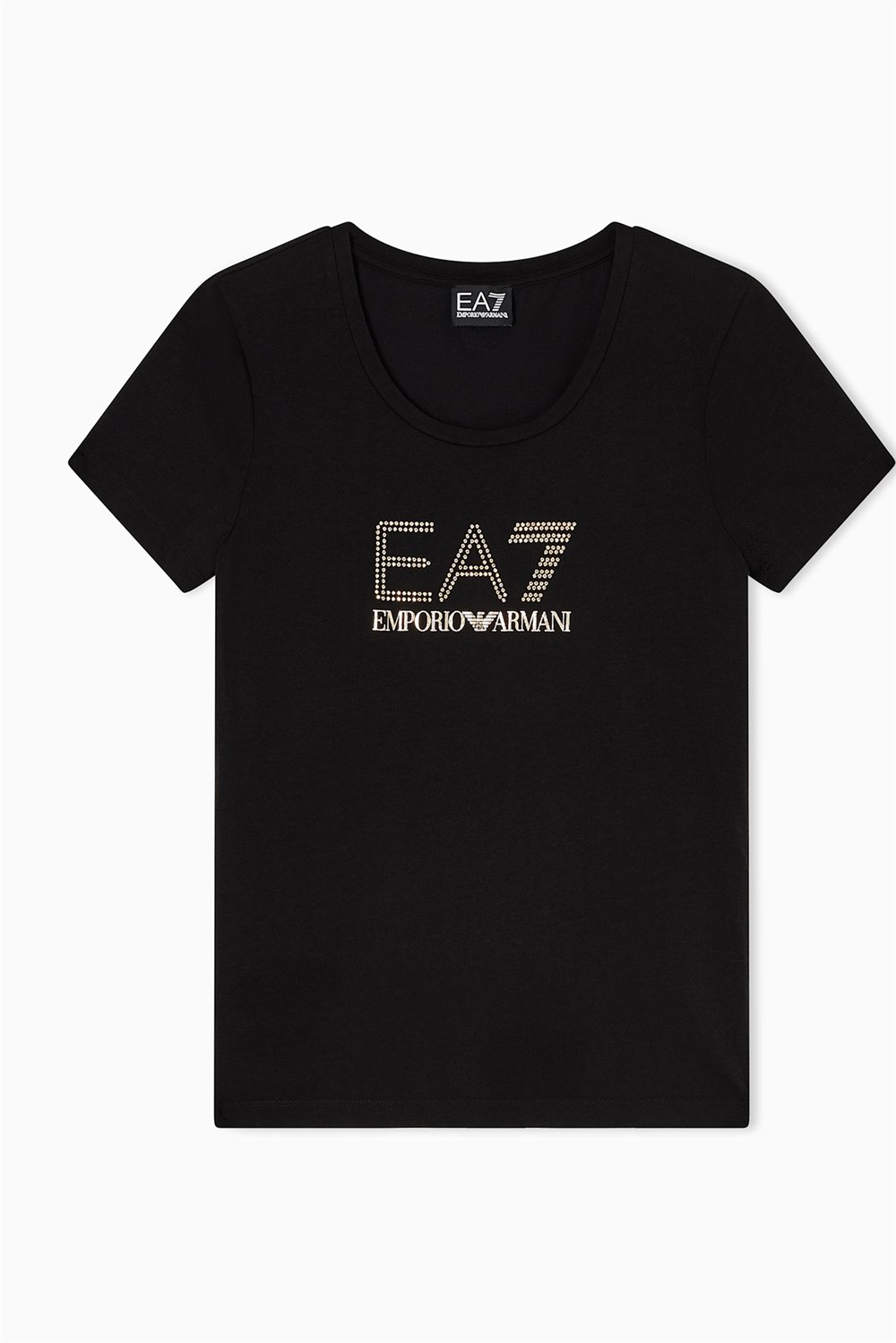 EA7 Kadın Bisiklet Yaka T-Shirt Siyah