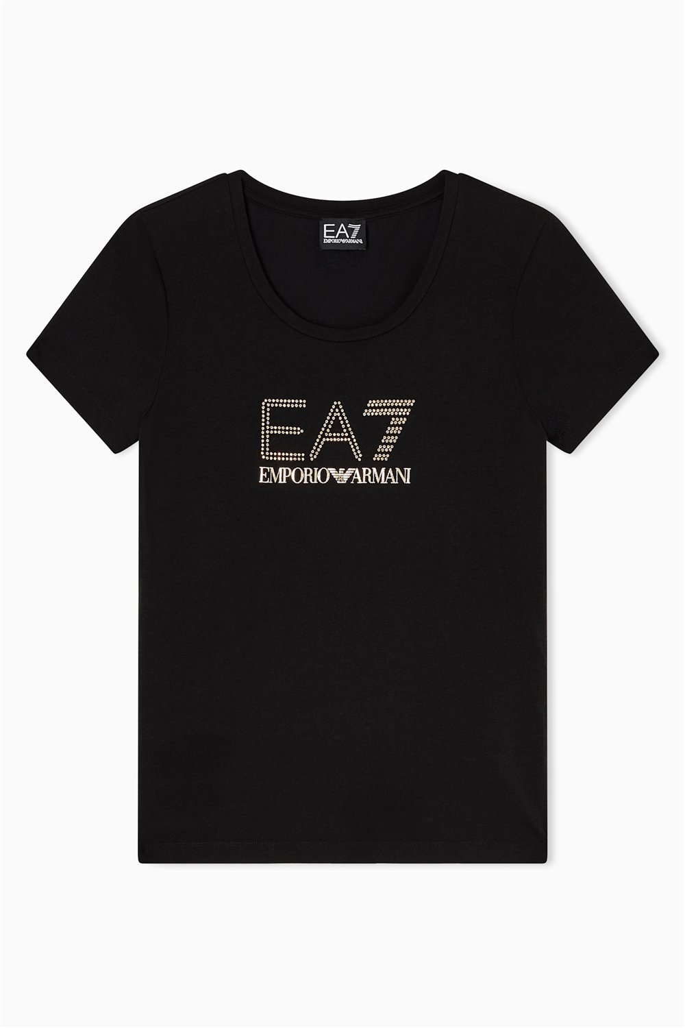 EA7 Kadın Bisiklet Yaka T-Shirt Siyah