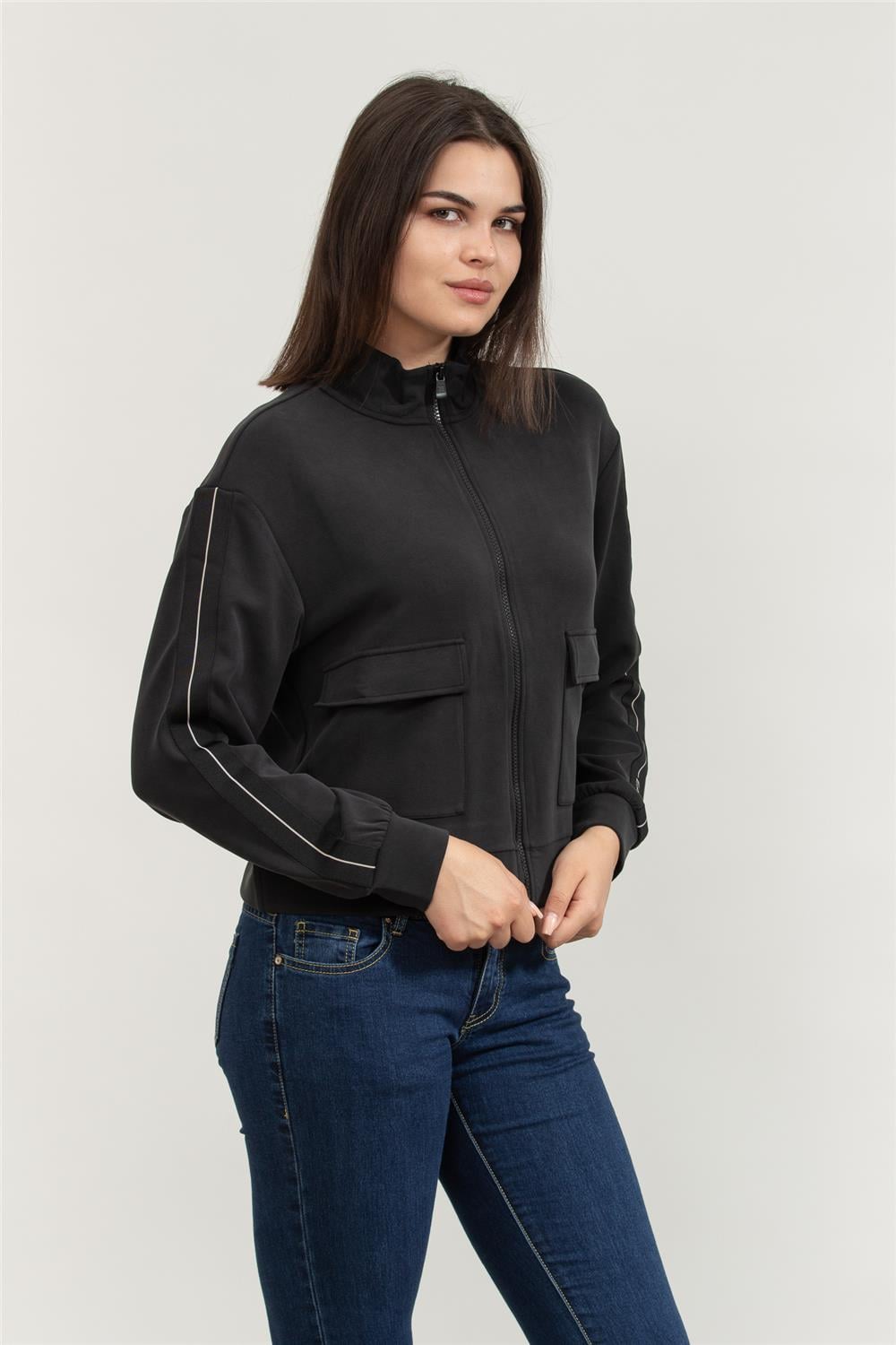 EA7 Kadın Fermuarlı Sweatshirt