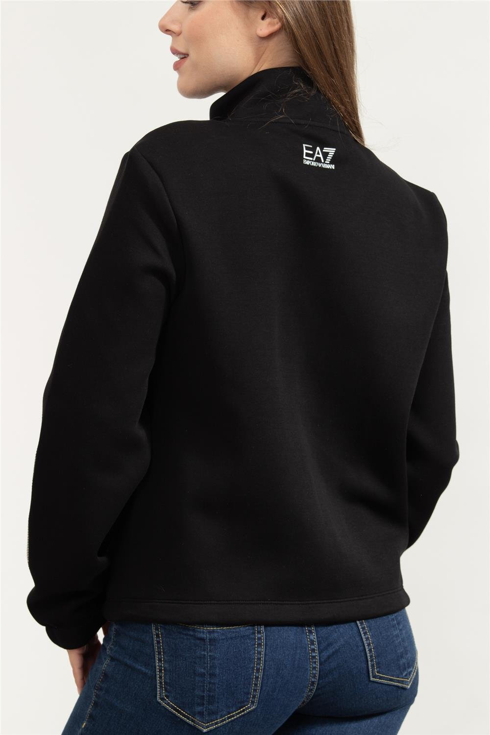 EA7 Kadın Fermuarlı Sweatshirt Siyah