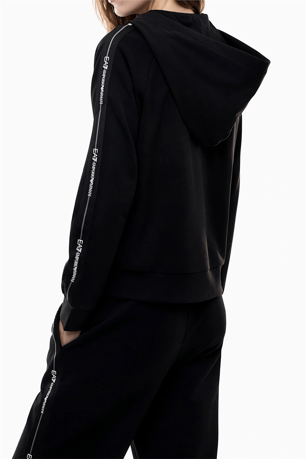 EA7 Kadın Kapüşonlu Sweatshirt Siyah