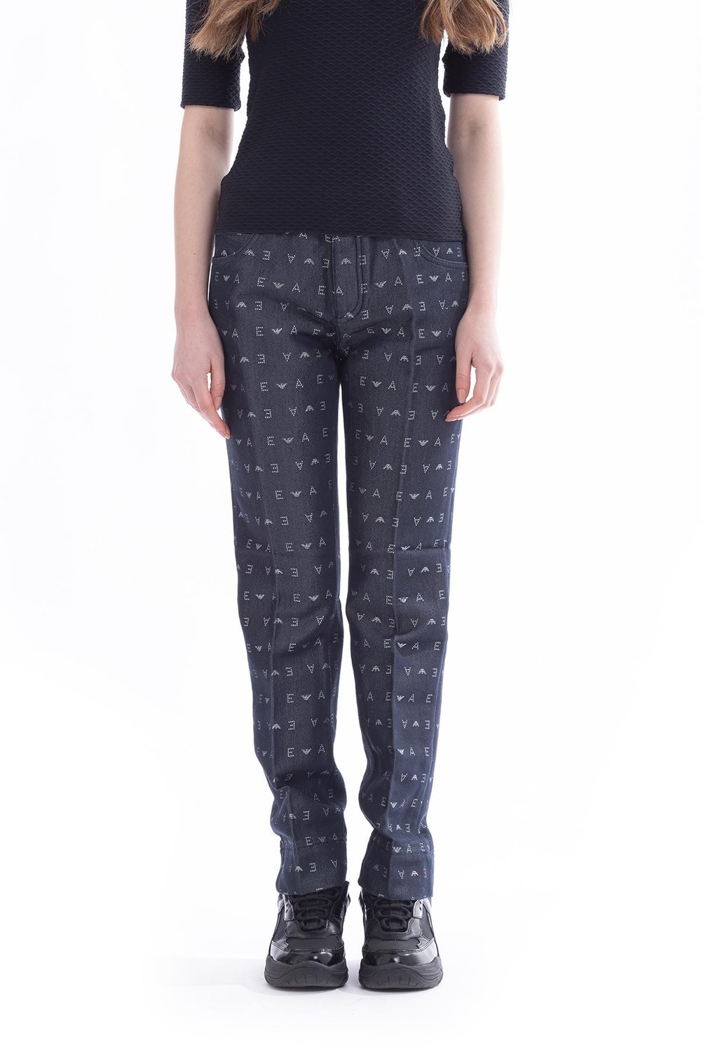 Emporio Armani 5 Cepli Slim Fit Kadın Jean Pantolon Mavi
