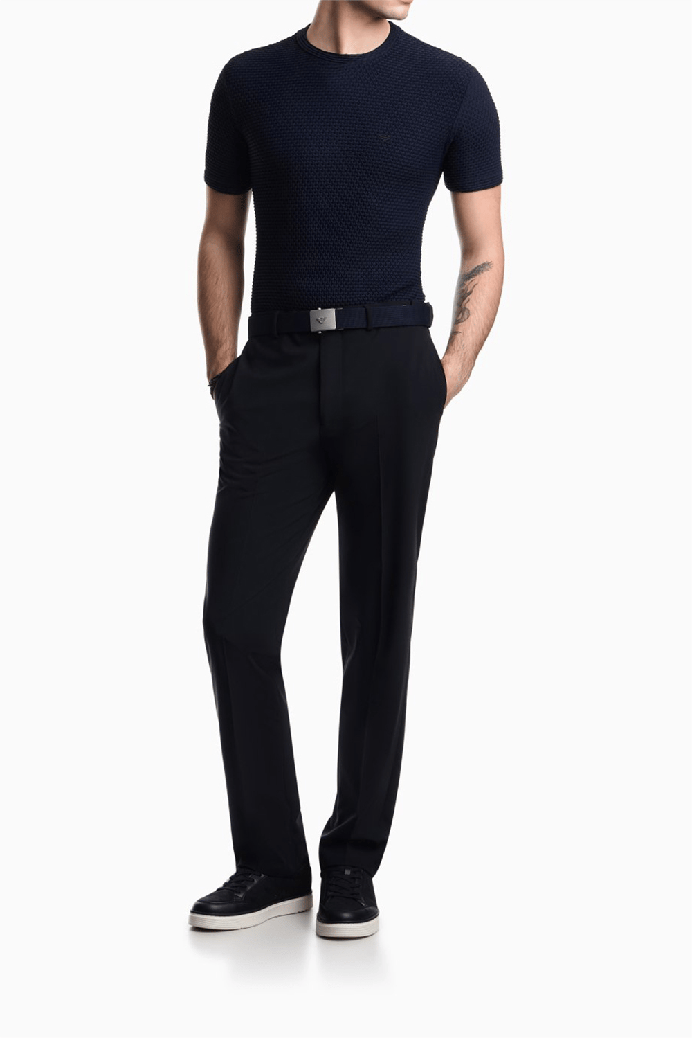 Emporio Armani Erkek Bisiklet Yaka T-Shirt Lacivert