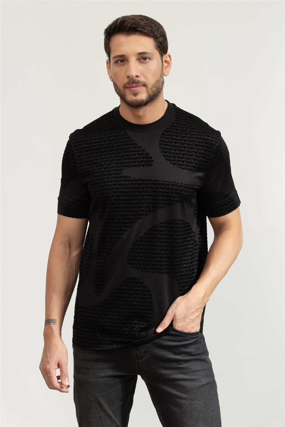 Emporio Armani Erkek Bisiklet Yaka T-Shirt Siyah