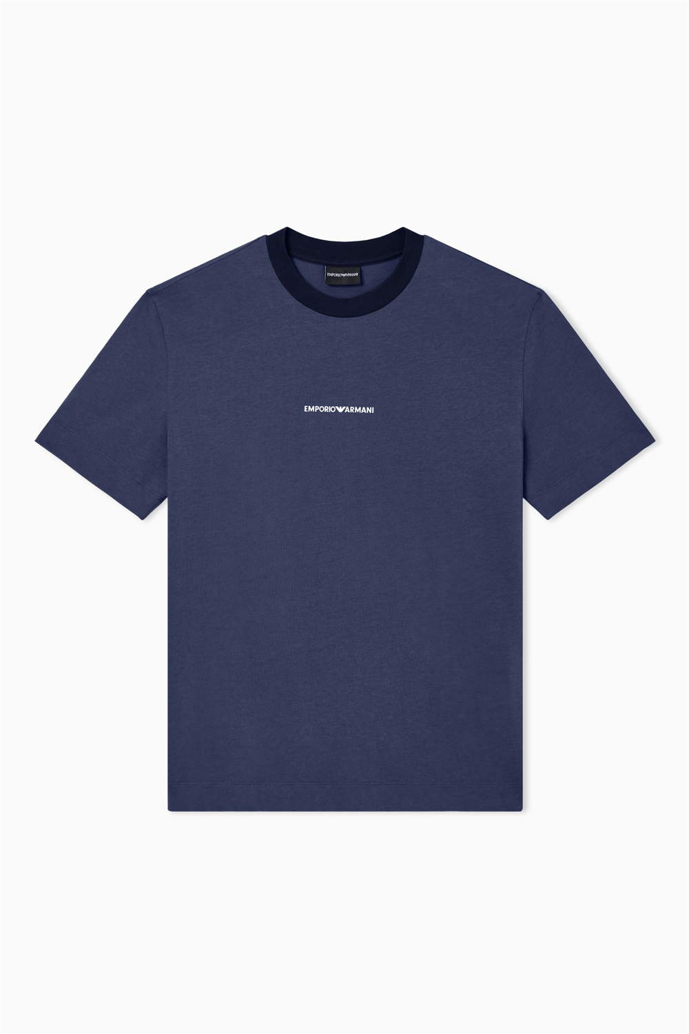 Emporio Armani Erkek Bisiklet Yaka T-Shirt Mavi