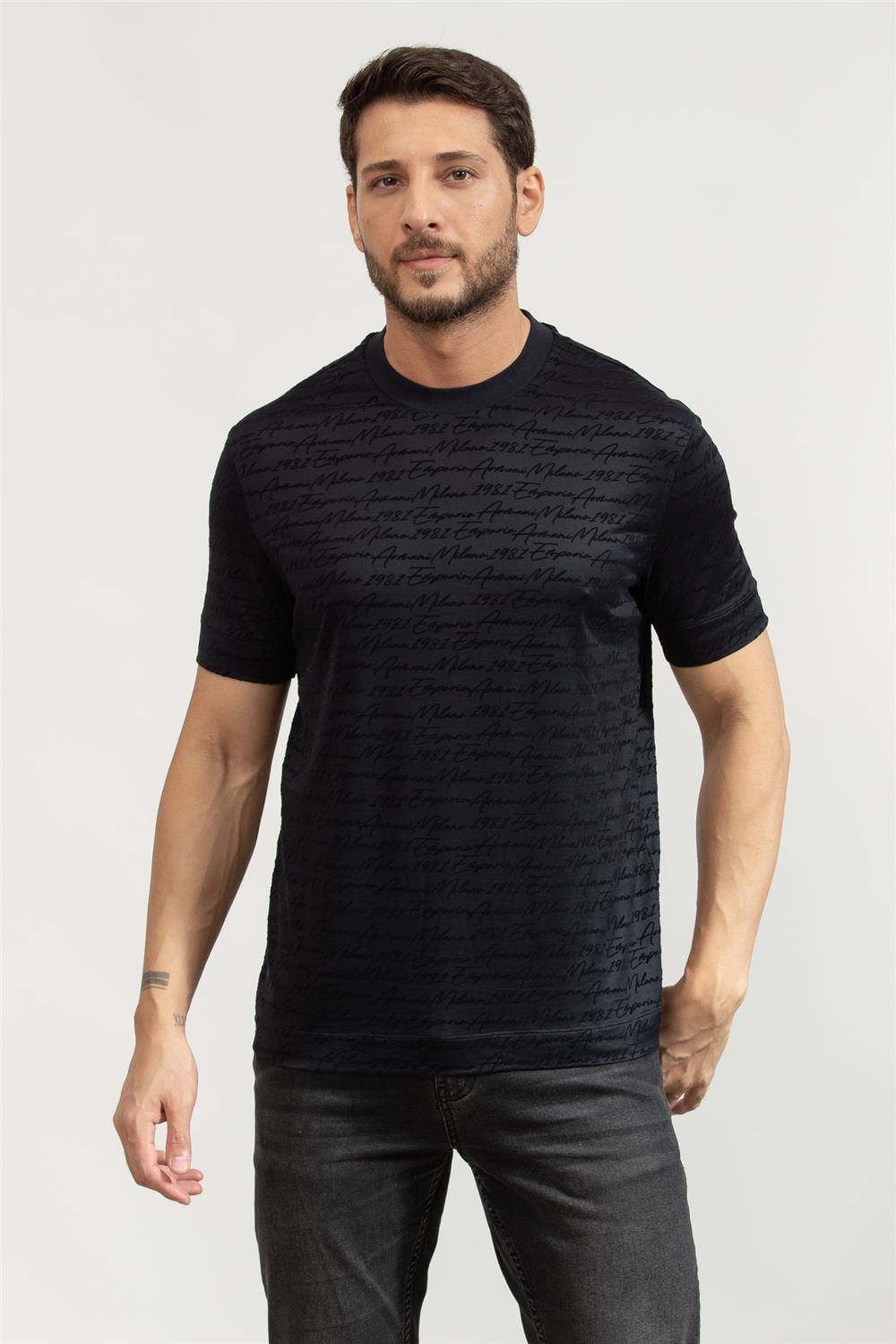 Emporio Armani Erkek Bisiklet Yaka T-Shirt Lacivert