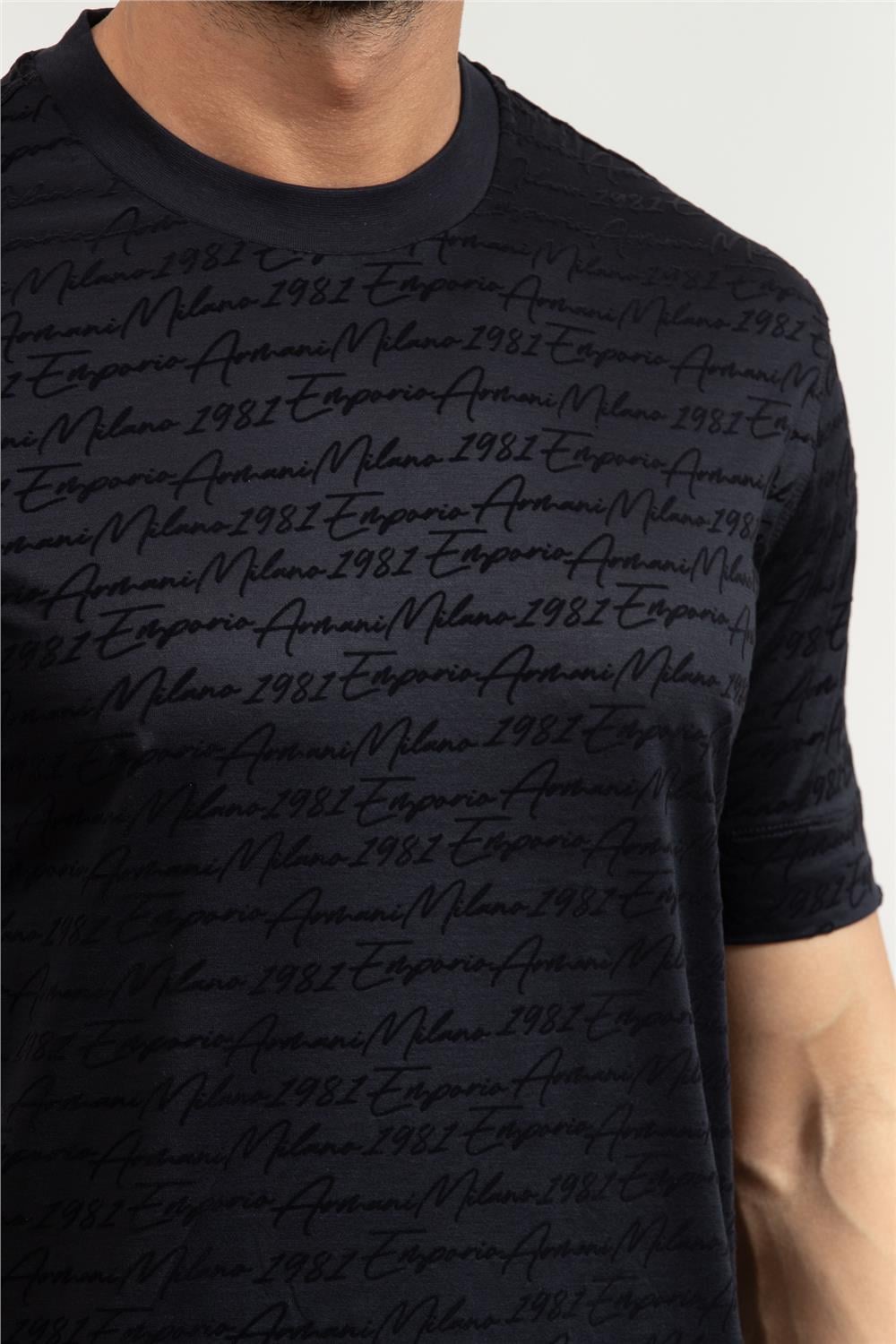 Emporio Armani Erkek Bisiklet Yaka T-Shirt Lacivert